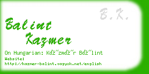 balint kazmer business card